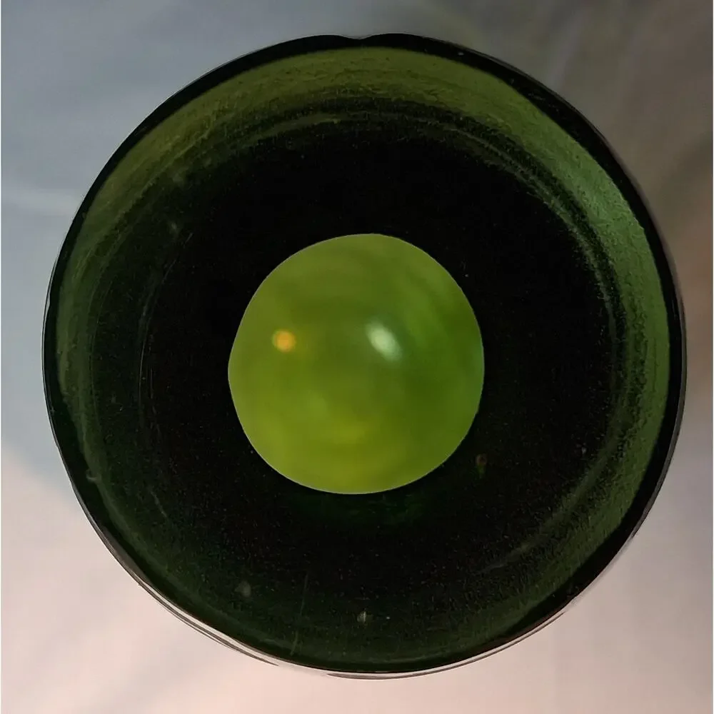 VTG MCM Lime Green Art Glass Teardrop Vase 11